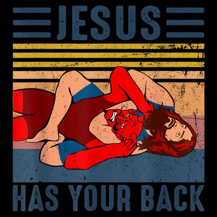 Jesus Has Your Back Wrestling Vintage Baby Bodysuit