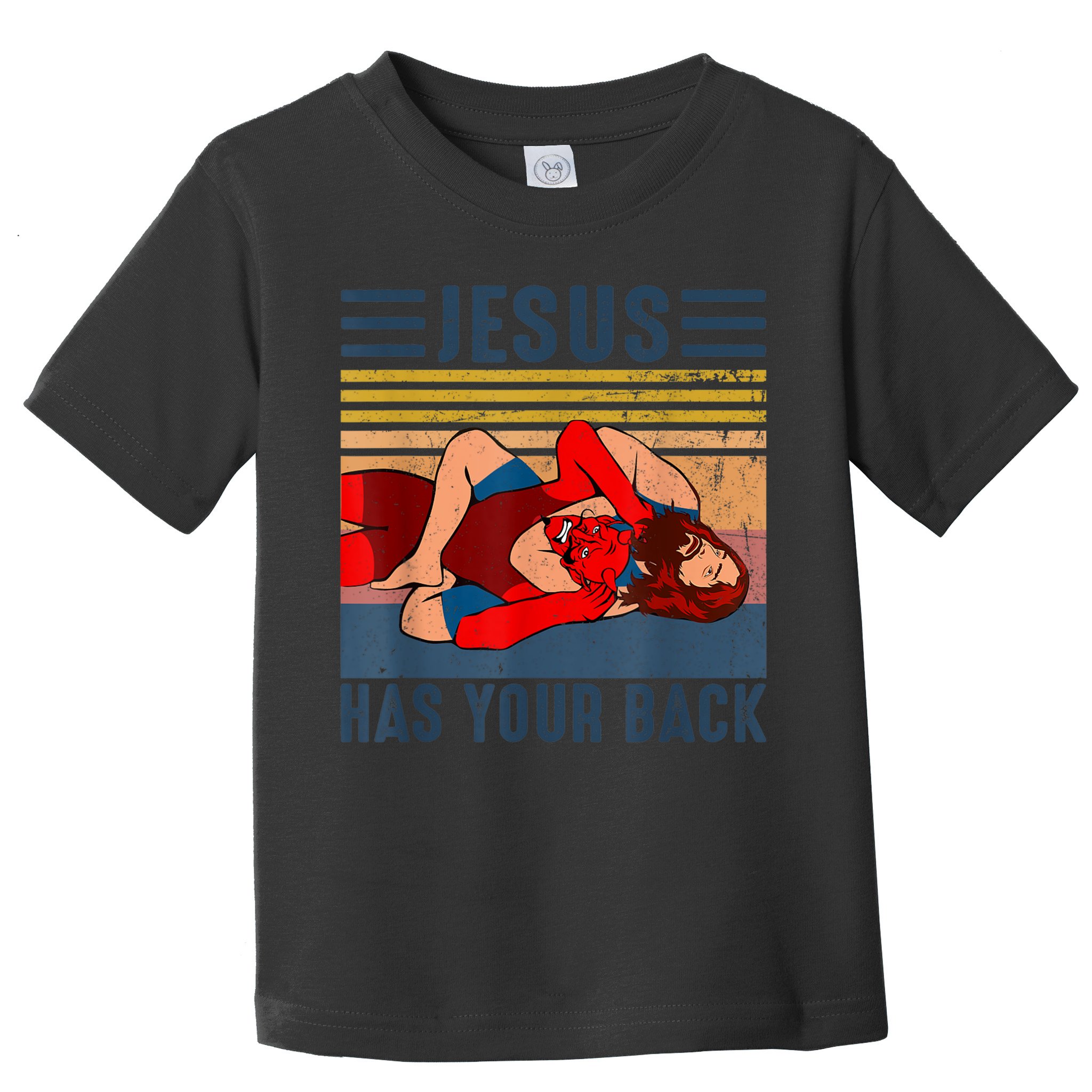 Jesus Has Your Back Wrestling Vintage Toddler T-Shirt