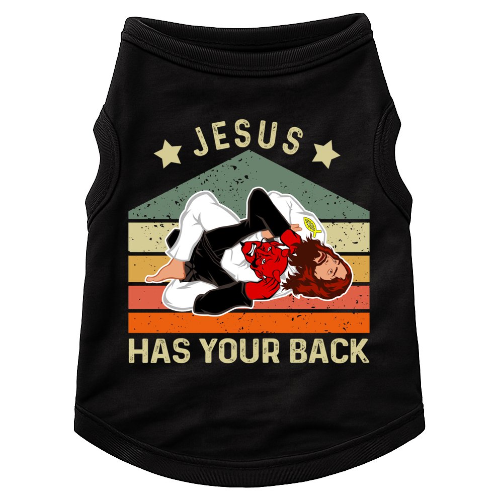 Jesus Has Your Back Brazilian Jiu Jitsu Jesus Doggie Tank
