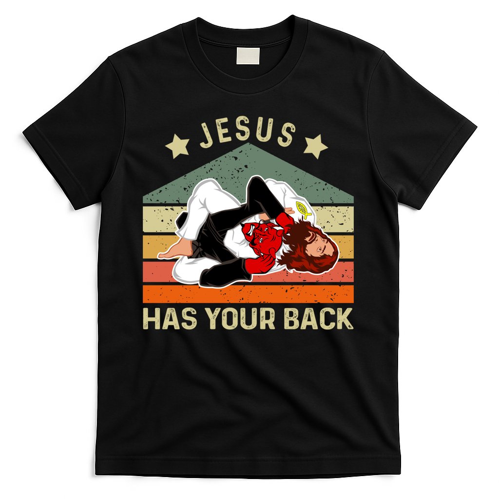 Jesus Has Your Back Brazilian Jiu Jitsu Jesus T-Shirt