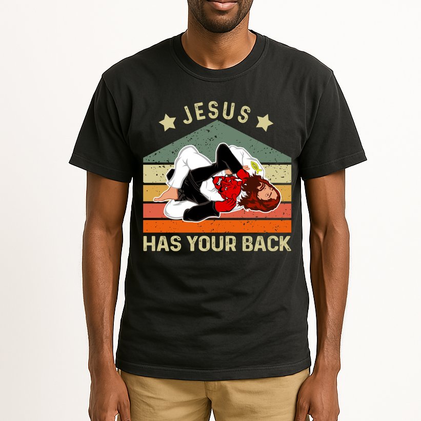 Jesus Has Your Back Brazilian Jiu Jitsu Jesus Tall T-Shirt
