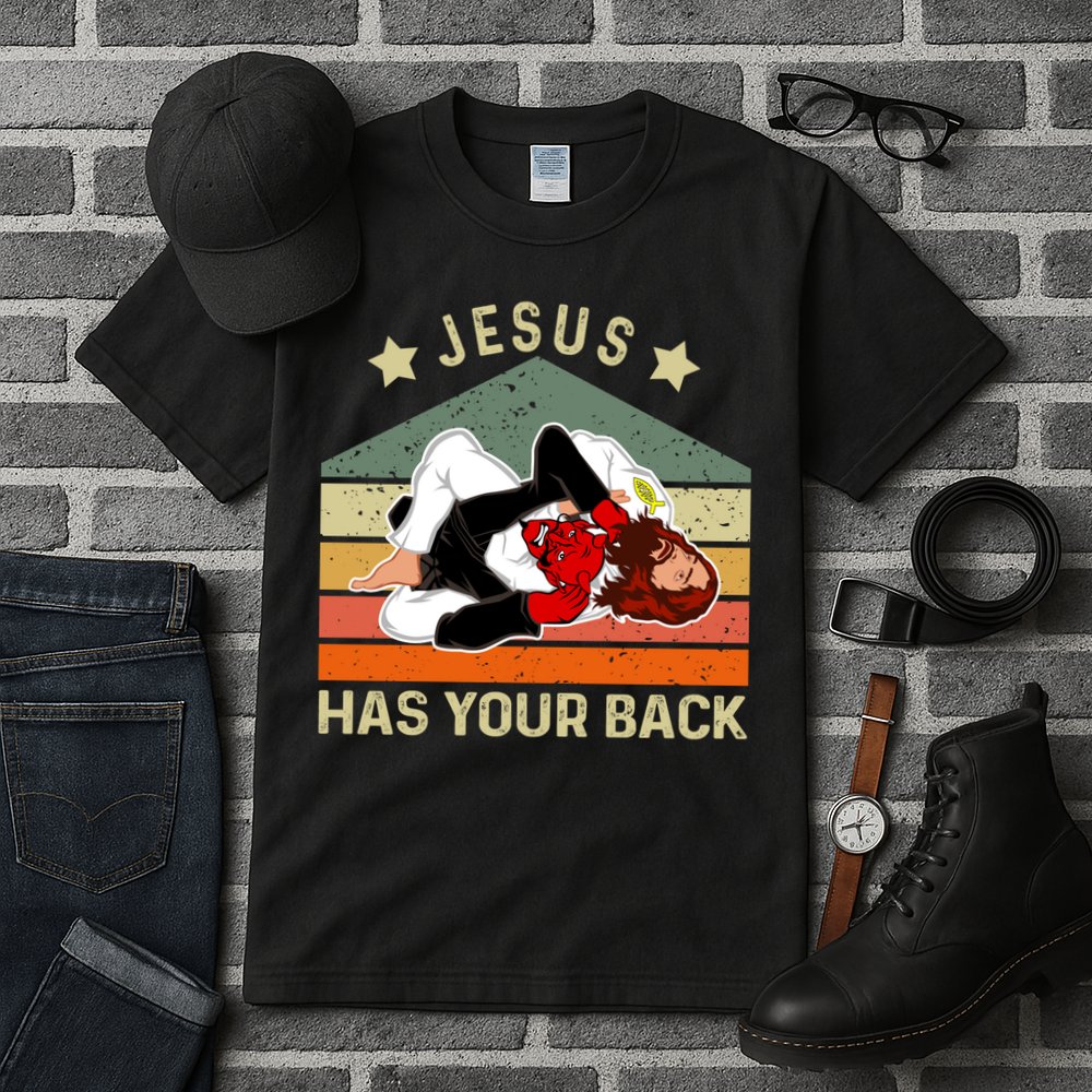Jesus Has Your Back Brazilian Jiu Jitsu Jesus Tall T-Shirt