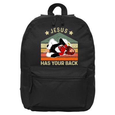 Jesus Has Your Back Brazilian Jiu Jitsu Jesus 16 in Basic Backpack
