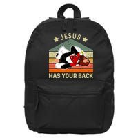 Jesus Has Your Back Brazilian Jiu Jitsu Jesus 16 in Basic Backpack