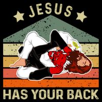 Jesus Has Your Back Brazilian Jiu Jitsu Jesus 16 in Basic Backpack