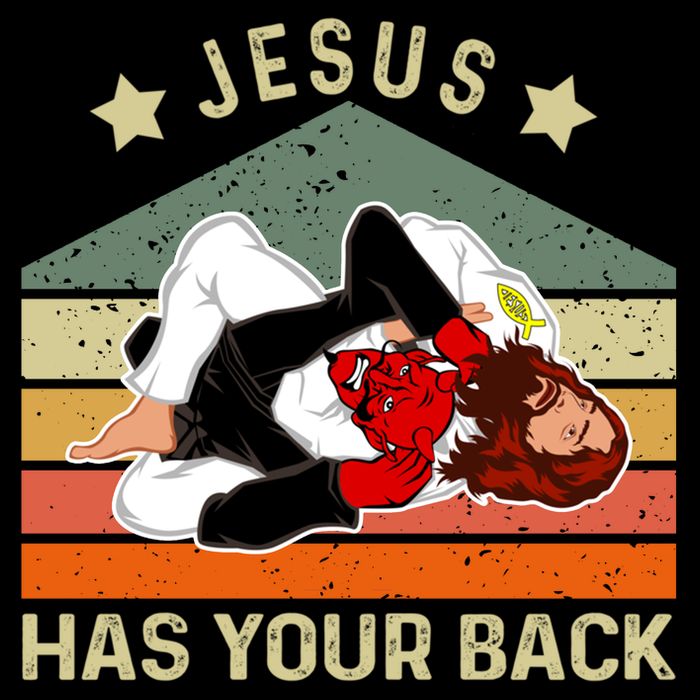 Jesus Has Your Back Brazilian Jiu Jitsu Jesus 16 in Basic Backpack