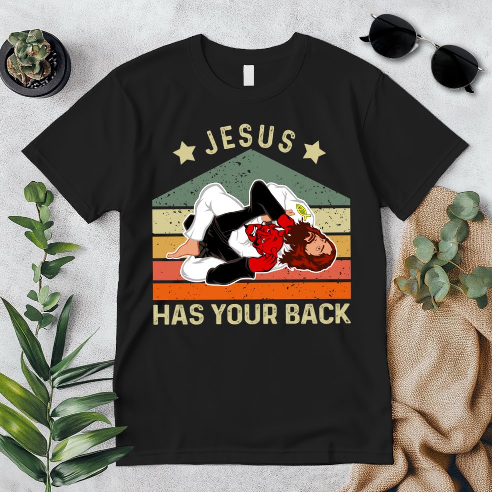 Jesus Has Your Back Brazilian Jiu Jitsu Jesus Premium T-Shirt