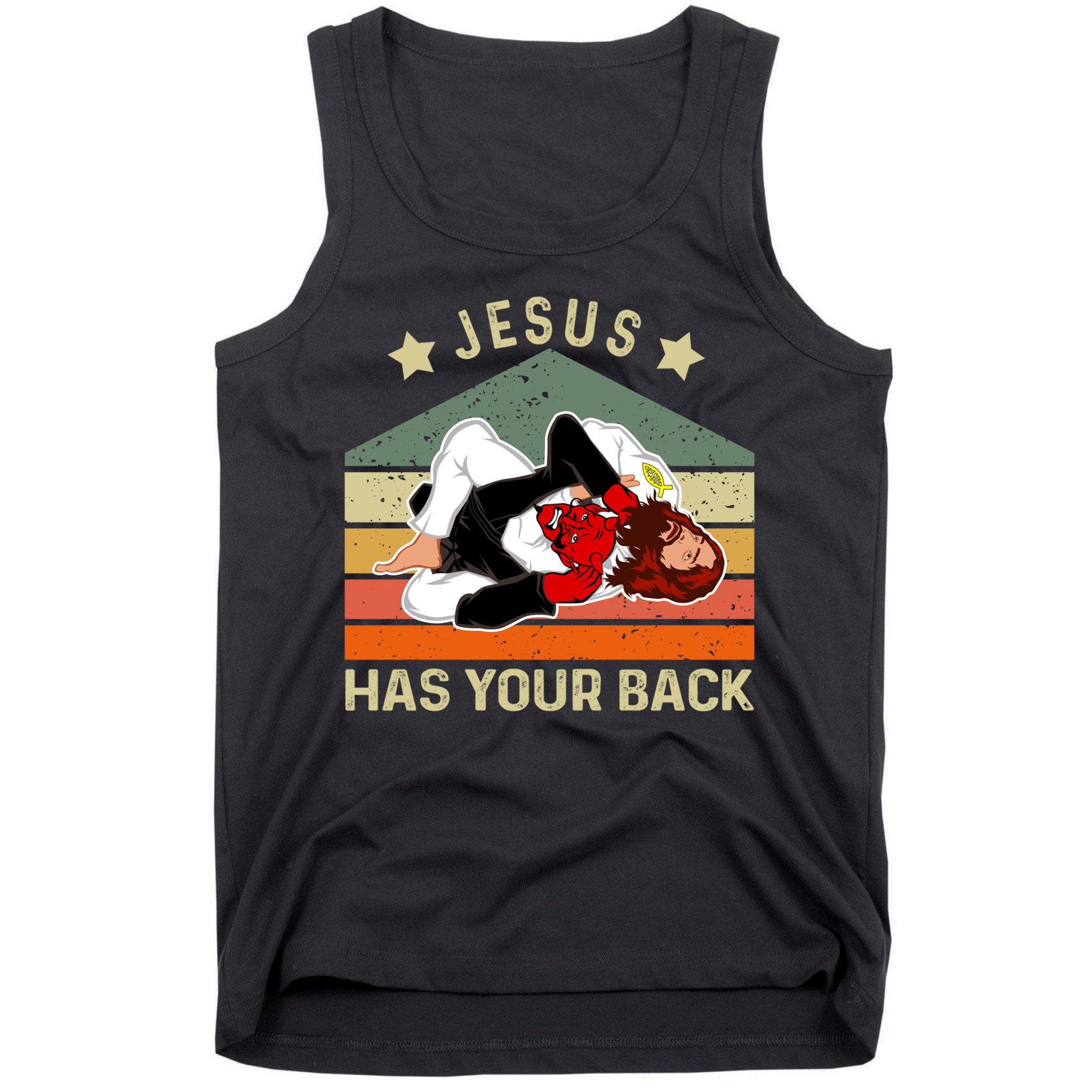 Jesus Has Your Back Brazilian Jiu Jitsu Jesus Tank Top