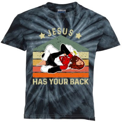 Jesus Has Your Back Brazilian Jiu Jitsu Jesus Kids Tie-Dye T-Shirt