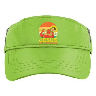 Jesus Has Your Back Jiu Jitsu Retro Christian Men Women Adult Drive Performance Visor