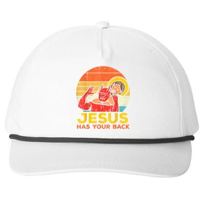 Jesus Has Your Back Jiu Jitsu Retro Christian Men Women Snapback Five-Panel Rope Hat