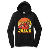 Jesus Has Your Back Jiu Jitsu Retro Christian Men Women Women's Pullover Hoodie