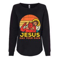 Jesus Has Your Back Jiu Jitsu Retro Christian Men Women Womens California Wash Sweatshirt