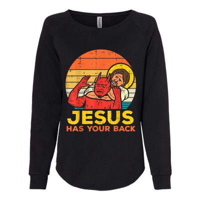 Jesus Has Your Back Jiu Jitsu Retro Christian Men Women Womens California Wash Sweatshirt