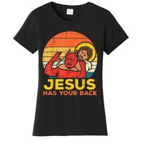 Jesus Has Your Back Jiu Jitsu Retro Christian Men Women Women's T-Shirt