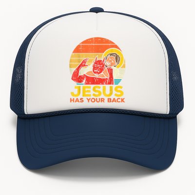 Jesus Has Your Back Jiu Jitsu Retro Christian Men Women Trucker Hat