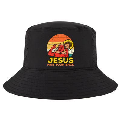 Jesus Has Your Back Jiu Jitsu Retro Christian Men Women Kids Cool Comfort Performance Bucket Hat