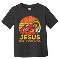 Jesus Has Your Back Jiu Jitsu Retro Christian Toddler T-Shirt