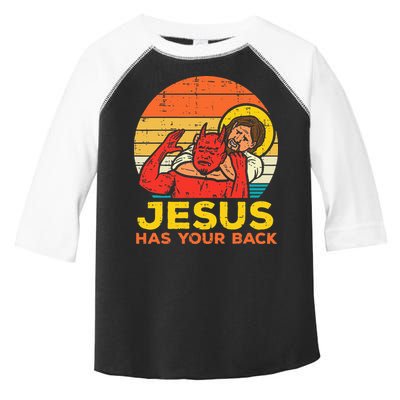 Jesus Has Your Back Jiu Jitsu Retro Christian Men Women Kids Toddler Fine Jersey T-Shirt