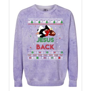 Jesus Has Your Back Christmas Colorblast Crewneck Sweatshirt