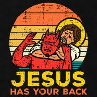 Jesus Has Your Back Jiu Jitsu Retro Christian Ladies PosiCharge Tri-Blend Wicking Tank