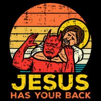 Jesus Has Your Back Jiu Jitsu Retro Christian Flexfit Unipanel Trucker Cap