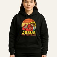 Jesus Has Your Back Jiu Jitsu Retro Christian Hoodie