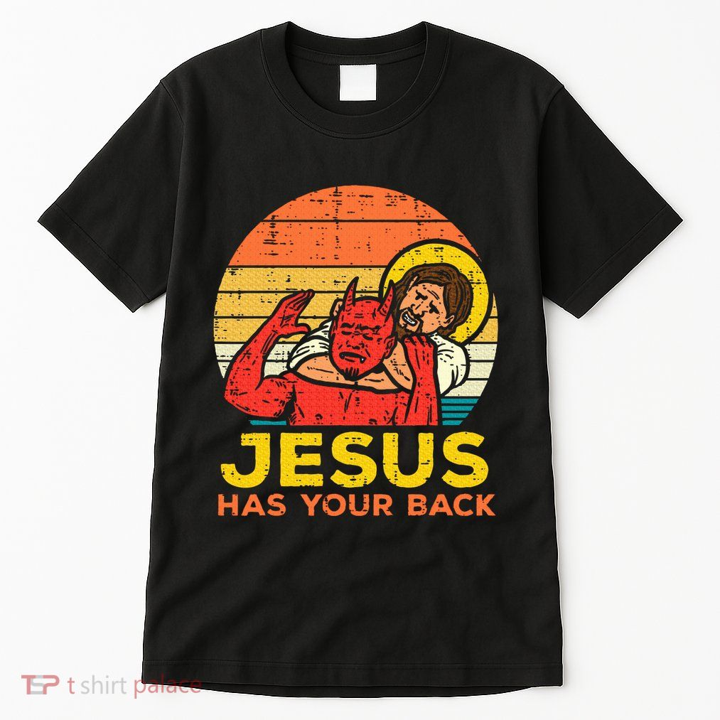 Jesus Has Your Back Jiu Jitsu Retro Christian Tall T-Shirt