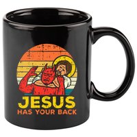 Jesus Has Your Back Jiu Jitsu Retro Christian 11oz C Handle Ceramic Mug
