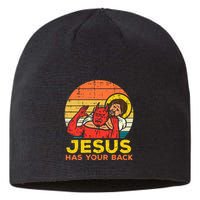 Jesus Has Your Back Jiu Jitsu Retro Christian Sustainable Beanie