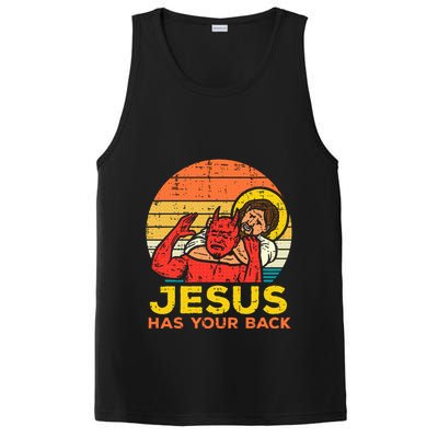 Jesus Has Your Back Jiu Jitsu Retro Christian PosiCharge Competitor Tank