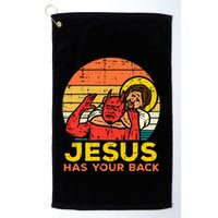 Jesus Has Your Back Jiu Jitsu Retro Christian Golf Towel