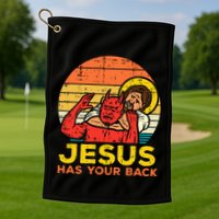 Jesus Has Your Back Jiu Jitsu Retro Christian Golf Towel
