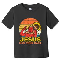 Jesus Has Your Back Jiu Jitsu Retro Christian Toddler T-Shirt