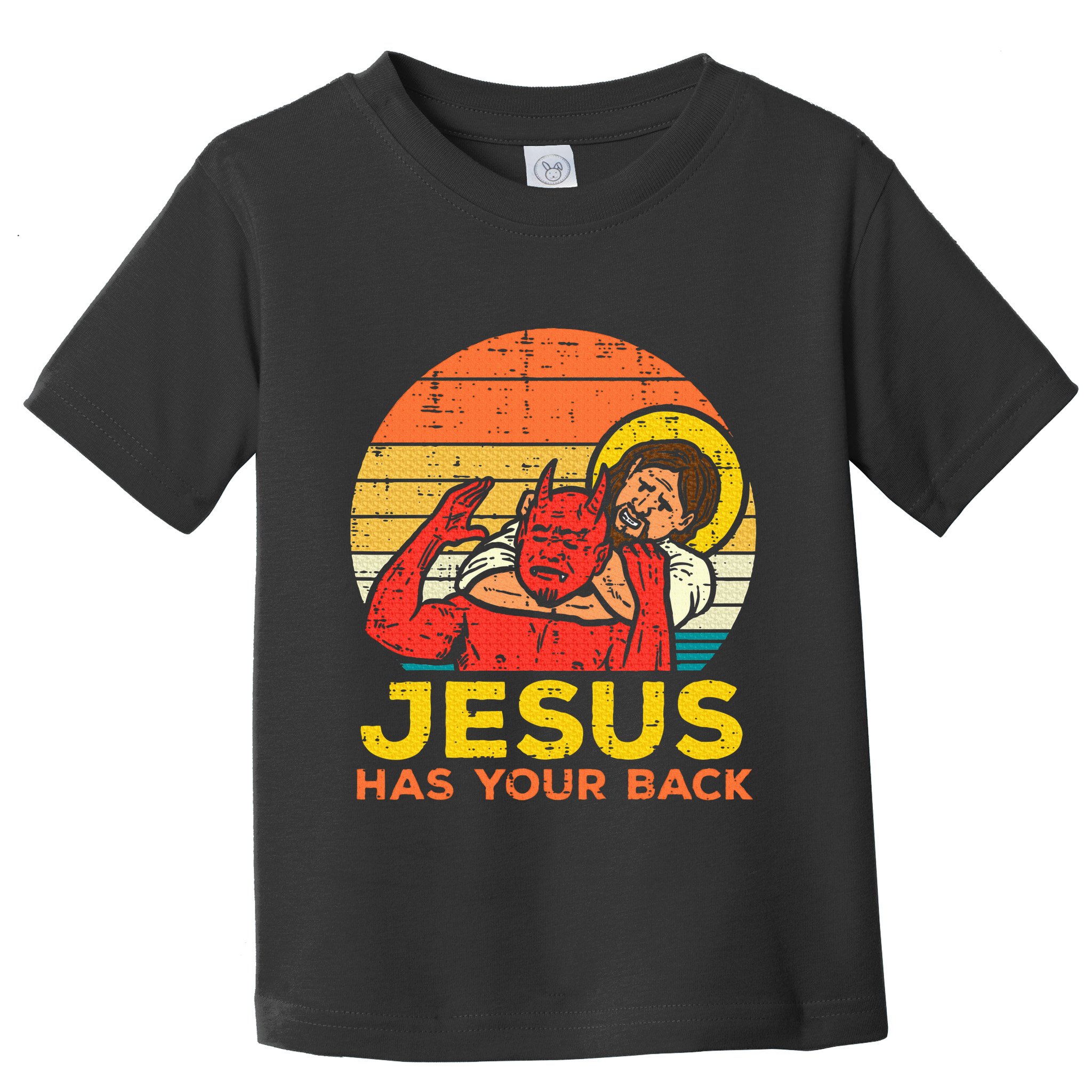 Jesus Has Your Back Jiu Jitsu Retro Christian Toddler T-Shirt