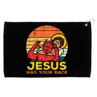 Jesus Has Your Back Jiu Jitsu Retro Christian Grommeted Golf Towel