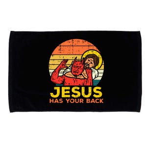 Jesus Has Your Back Jiu Jitsu Retro Christian Microfiber Hand Towel