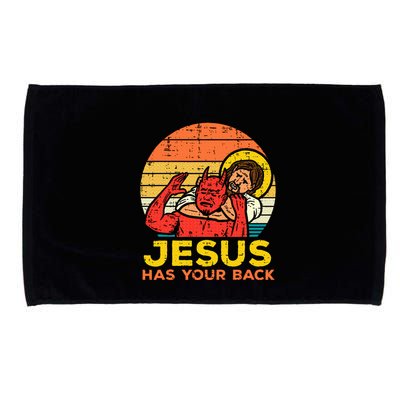 Jesus Has Your Back Jiu Jitsu Retro Christian Microfiber Hand Towel