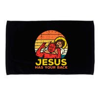Jesus Has Your Back Jiu Jitsu Retro Christian Microfiber Hand Towel