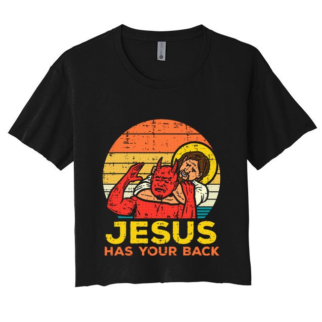 Jesus Has Your Back Jiu Jitsu Retro Christian Crop Top