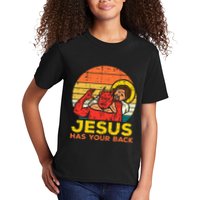 Jesus Has Your Back Jiu Jitsu Retro Christian Kids T-Shirt