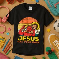 Jesus Has Your Back Jiu Jitsu Retro Christian Kids T-Shirt
