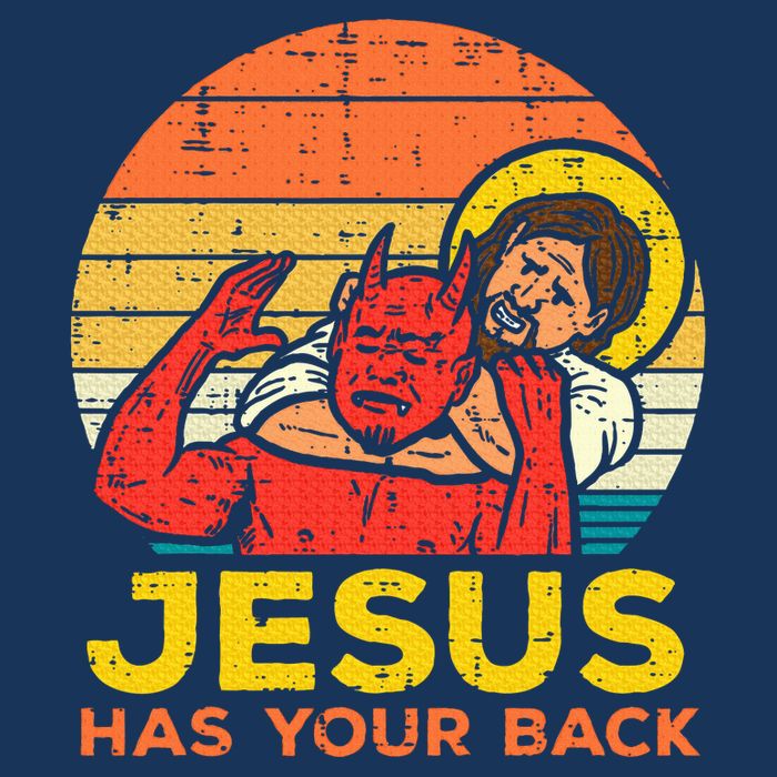 Jesus Has Your Back Jiu Jitsu Retro Christian Infant Baby Jersey Bodysuit