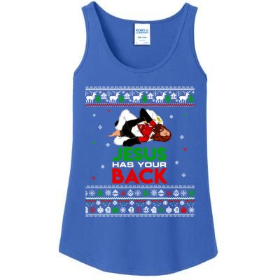 Jesus Has Your Back Ugly Christmas Sweater Christmas Cute Gift Ladies Essential Tank