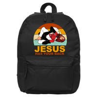Jesus Has Your Back Fighting Devil 16 in Basic Backpack