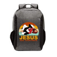 Jesus Has Your Back Fighting Devil Vector Backpack