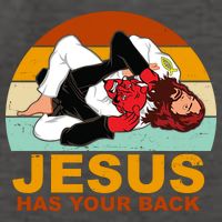 Jesus Has Your Back Fighting Devil Vector Backpack