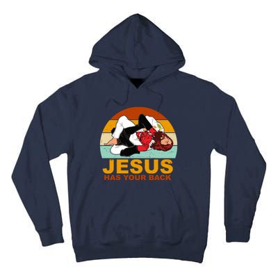 Jesus Has Your Back Fighting Devil Tall Hoodie