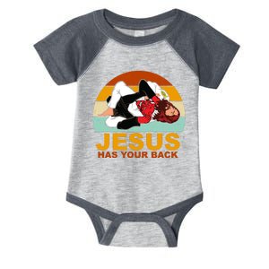 Jesus Has Your Back Fighting Devil Infant Baby Jersey Bodysuit