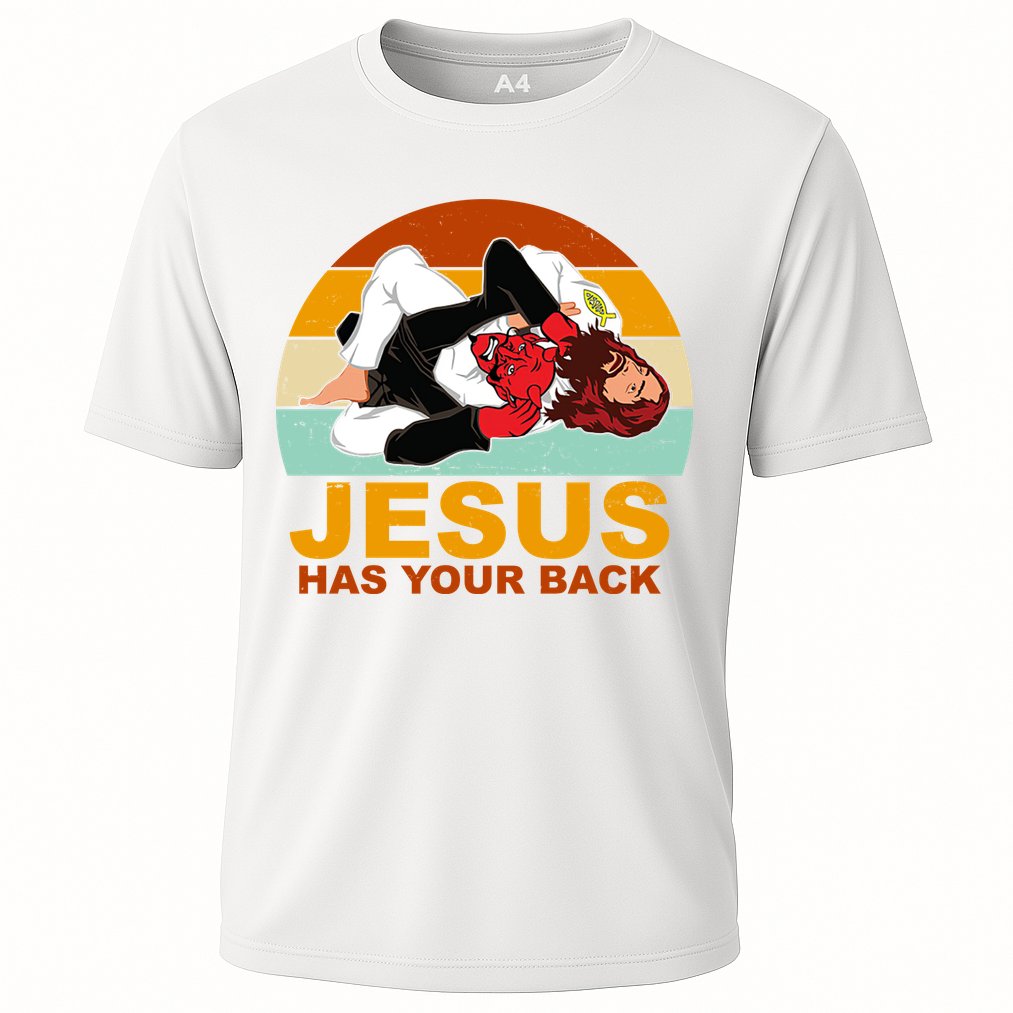Jesus Has Your Back Fighting Devil Performance Shirt